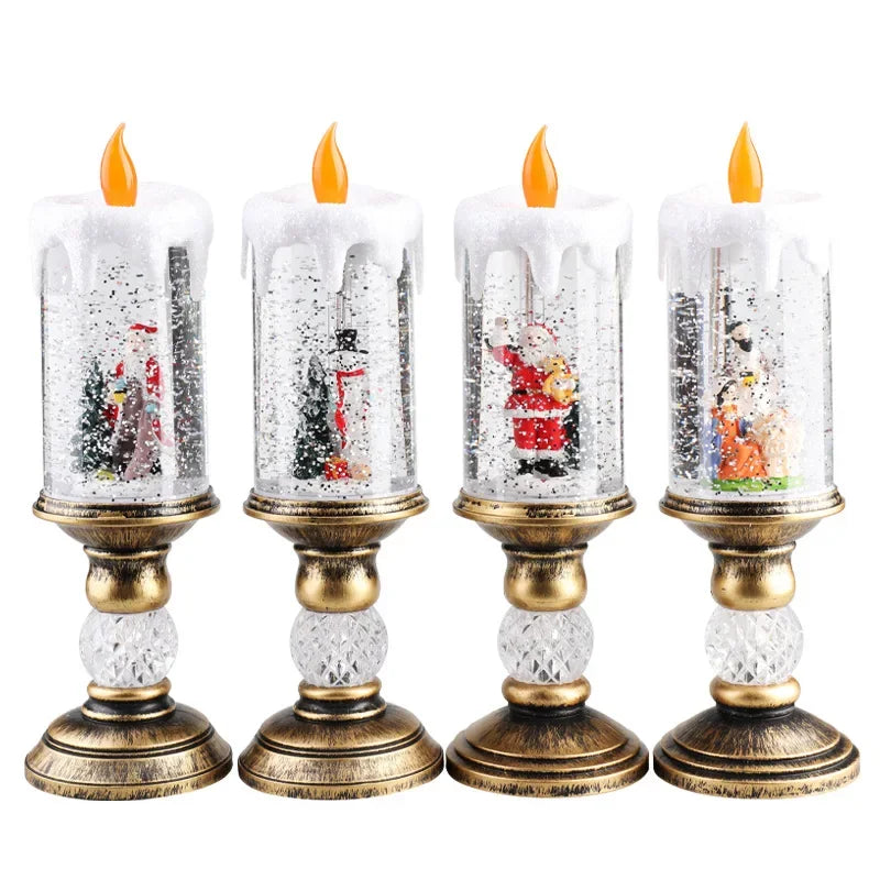 Christmas Decorations Candles Christmas Crystal Snow Lights Children's Birthday Christmas Gifts Scene Layout Holiday Decoration
